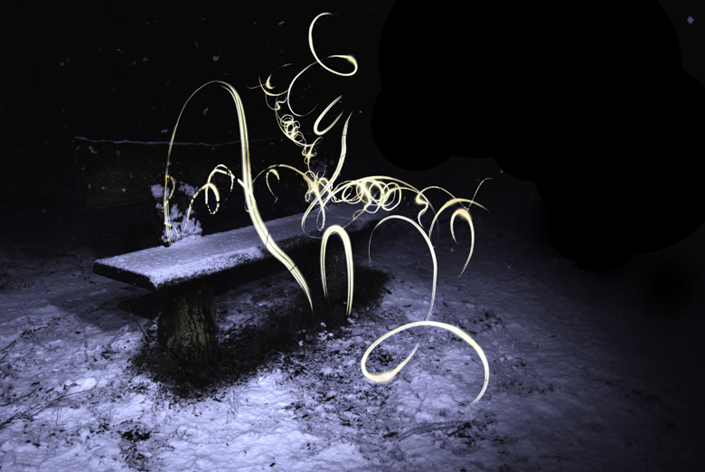 Bench light painting